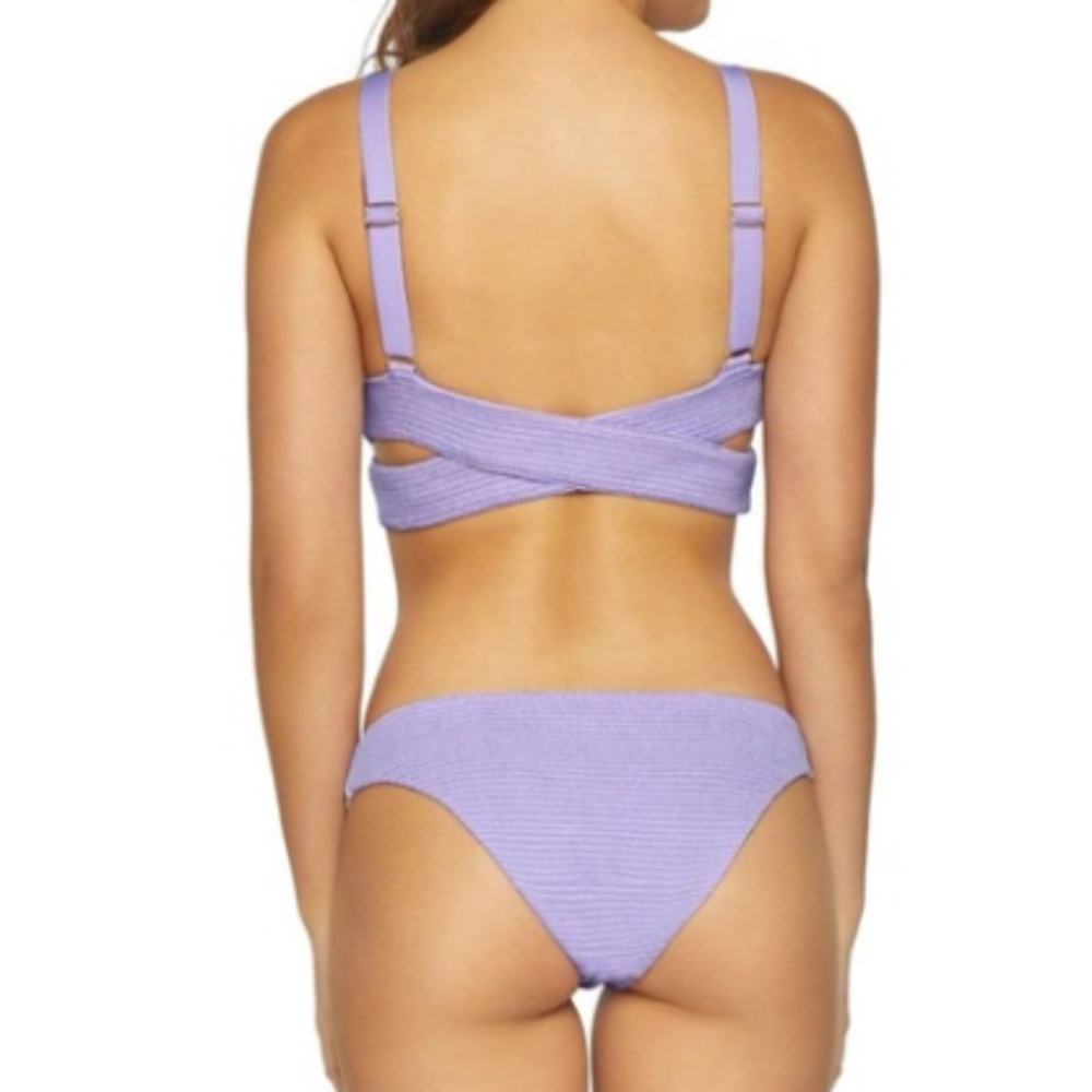 New PILYQ Lavender Smocked Bikini Bottoms